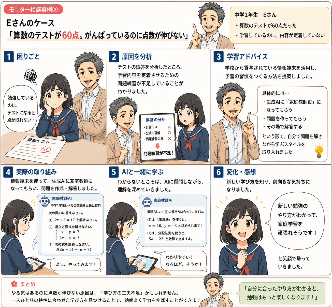 Eさんのケース 中学1年生の算数学習の相談事例